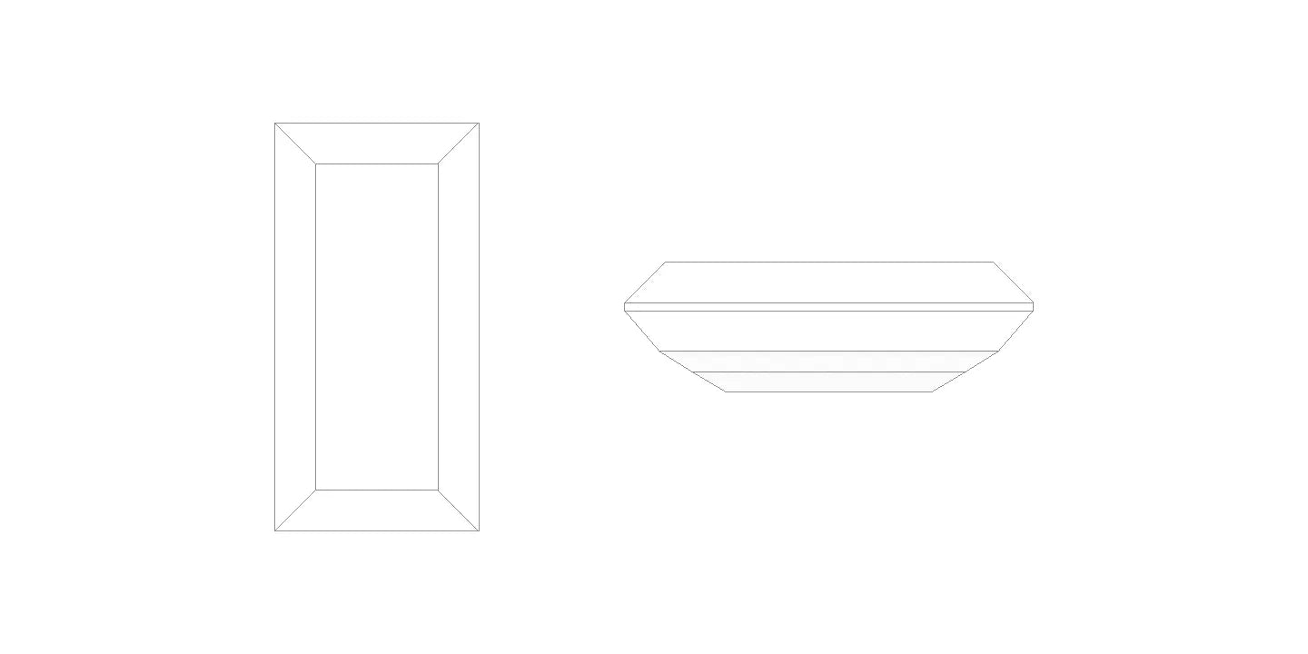 Dessin d'une pierre taillée en baguette