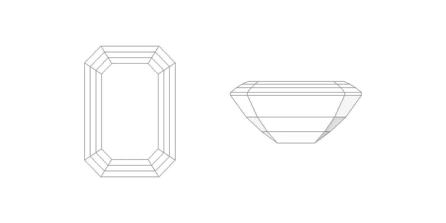 Dessin d'une pierre taille émeraude