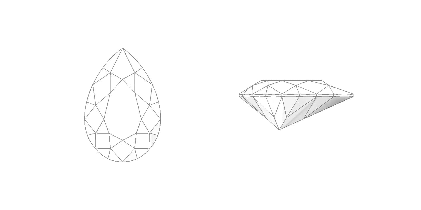 Dessin d'une pierre de forme poire