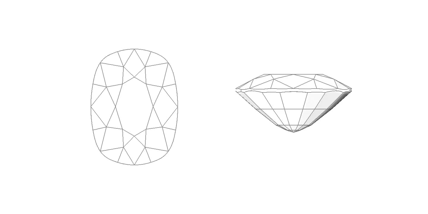 Dessin d'une pierre taillée en coussin