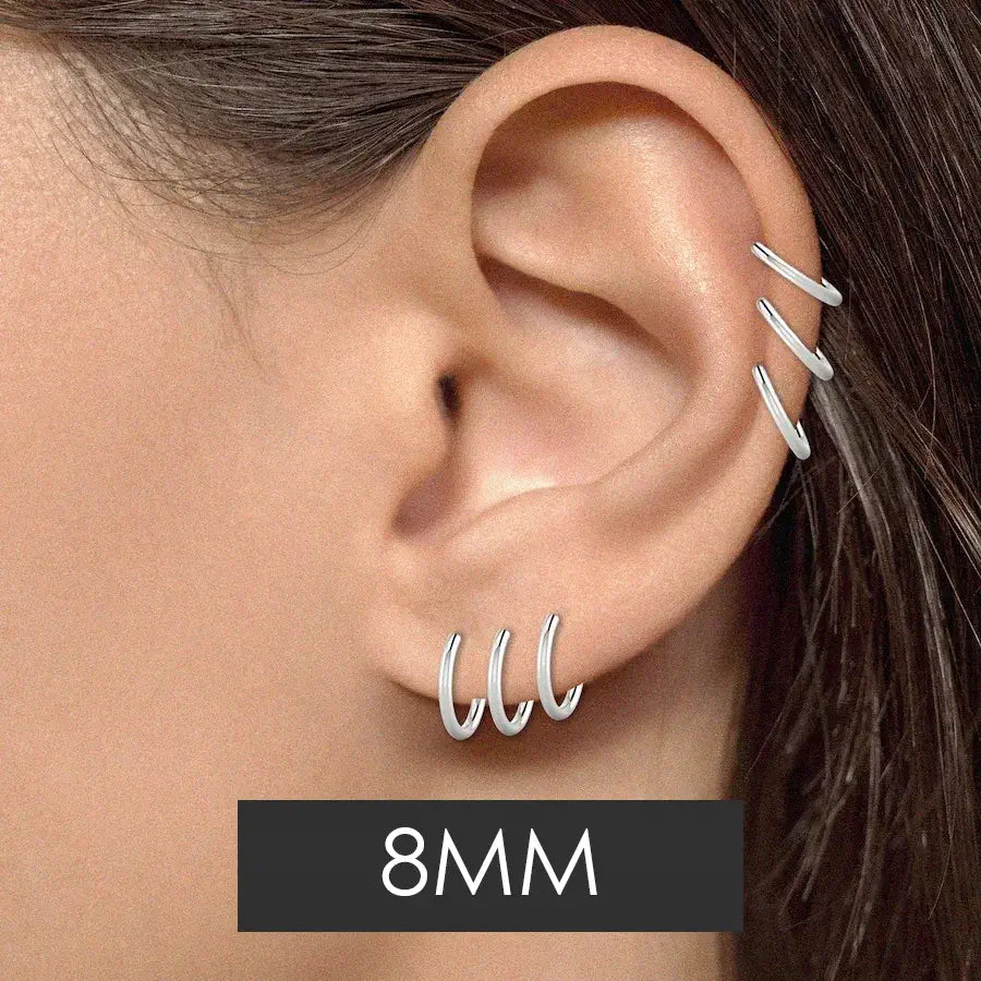 Positions possible pour les piercings créoles ayant un diamètre de 8 mm