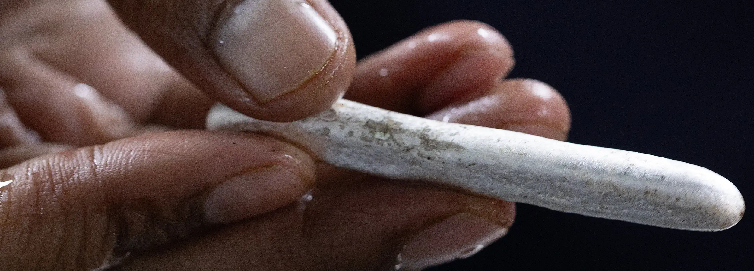 A 18k gold bar resting in the hand of a master jeweler