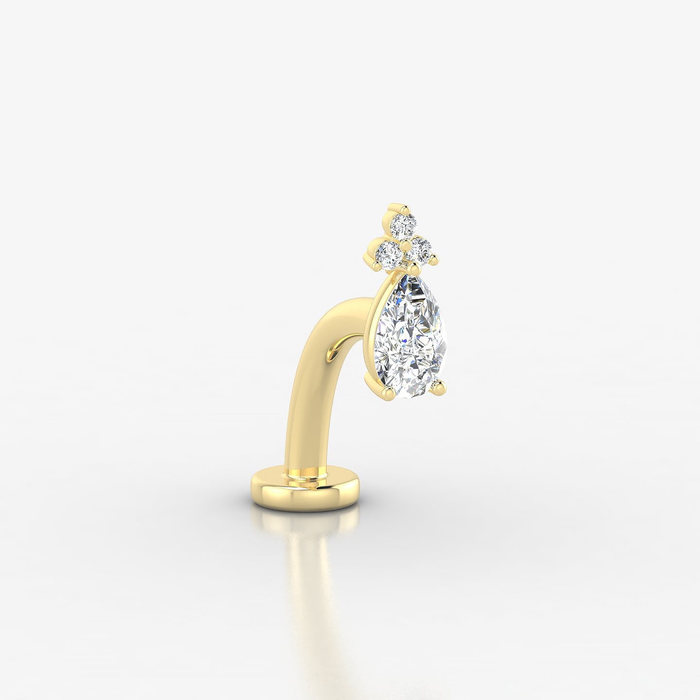 Abeona | 18k Yellow Gold 7.5 mm 10 mm Diamond Floating Navel Piercing