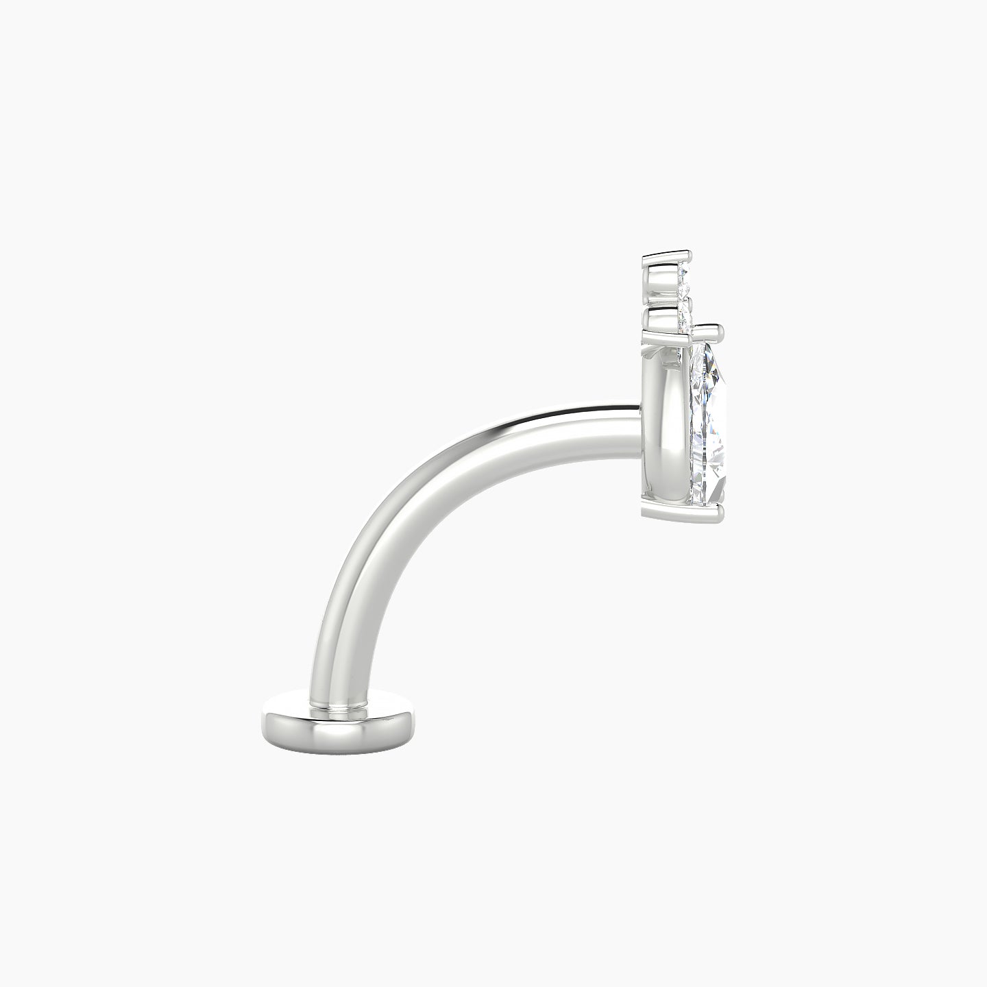 Abeona | 18k White Gold 7.5 mm 10 mm Diamond Floating Navel Piercing