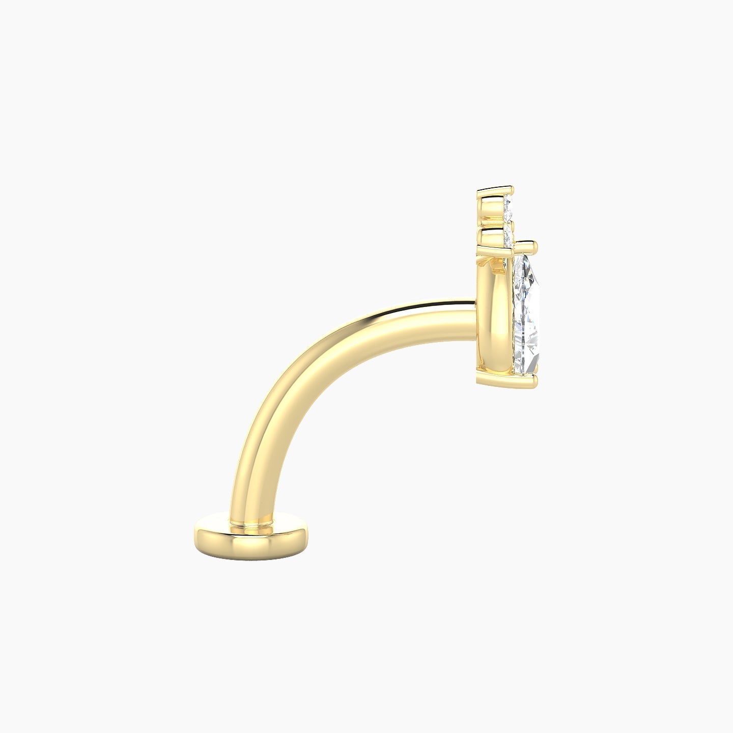 Abeona | 18k Yellow Gold 7.5 mm 10 mm Diamond Floating Navel Piercing