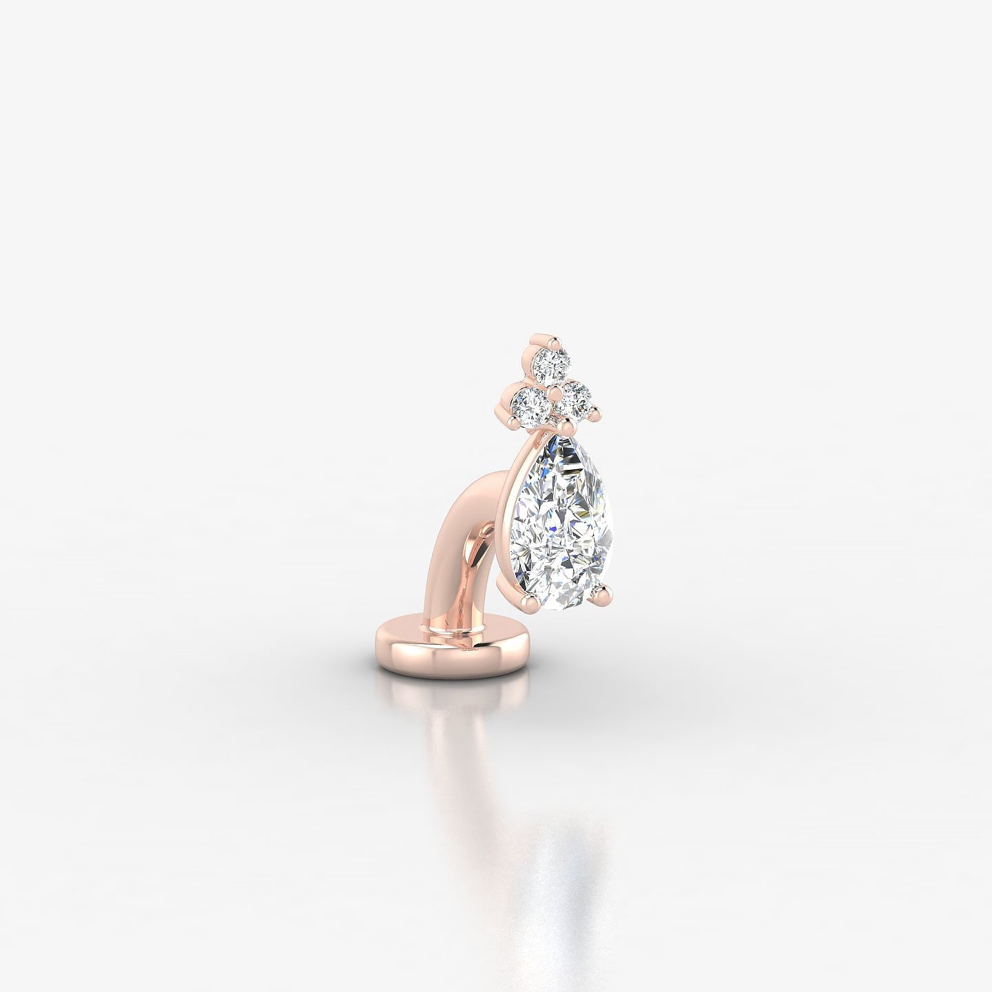 Abeona | 18k Rose Gold 7.5 mm 6 mm Diamond Floating Navel Piercing