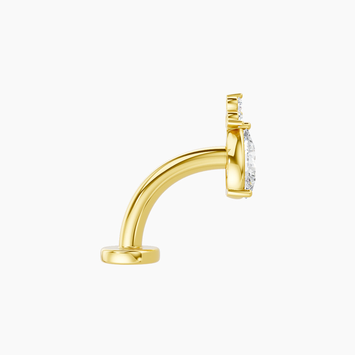 Abeona | 18k Yellow Gold 7.5 mm 8 mm Diamond Floating Navel Piercing