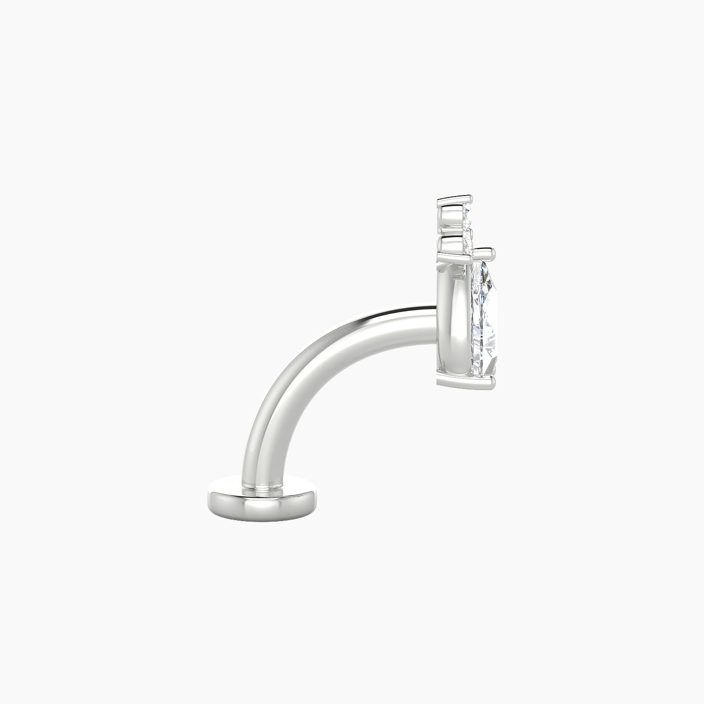 Abeona | 18k White Gold 7.5 mm 8 mm Diamond Floating Navel Piercing