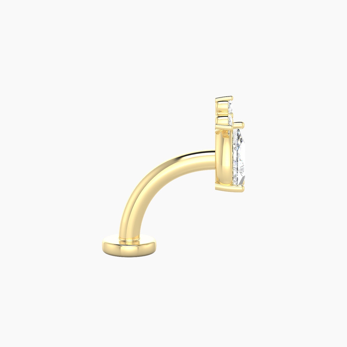 Abeona | 18k Yellow Gold 7.5 mm 8 mm Diamond Floating Navel Piercing