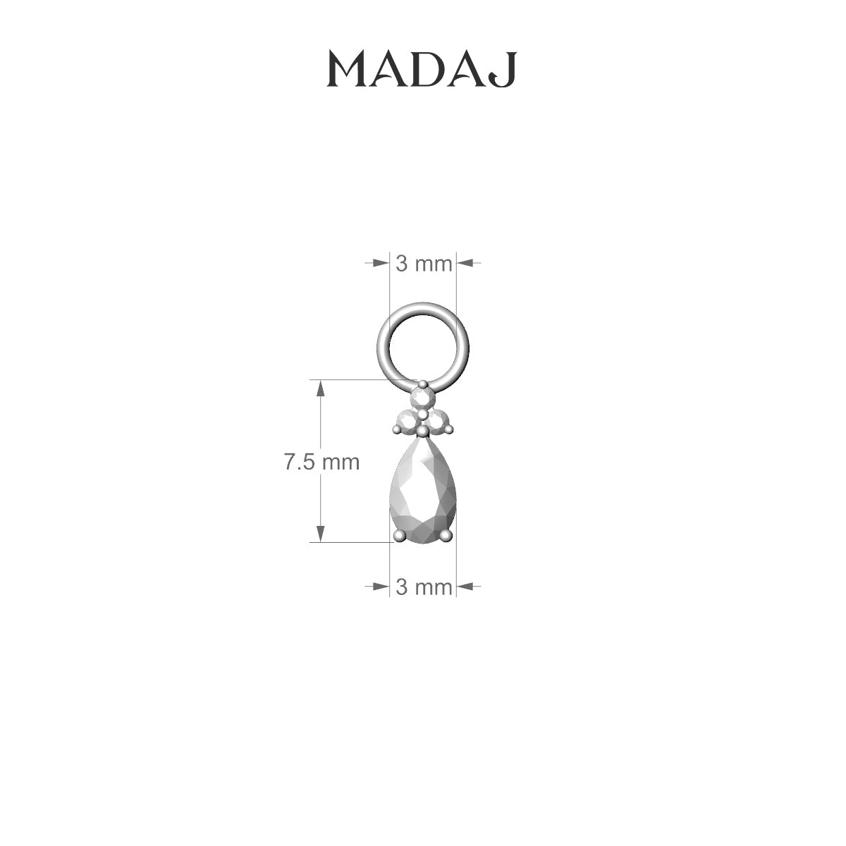 Abeona | 18k Rose Gold 7.5 mm Diamond Charm