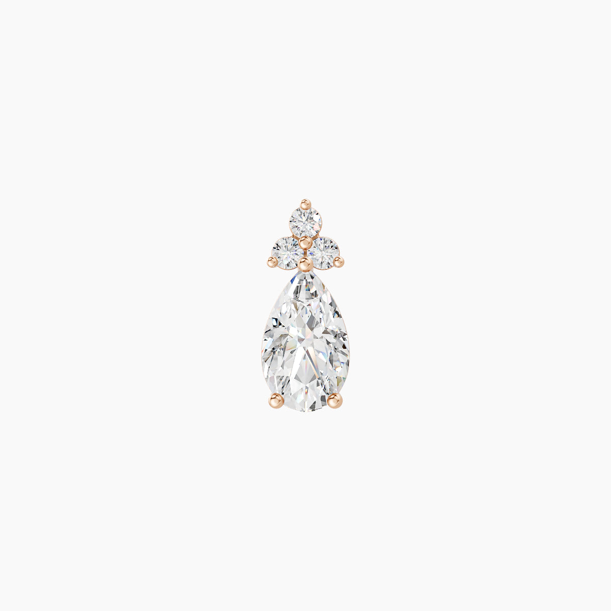 Abeona | 18k Rose Gold 7.5 mm Diamond Earring