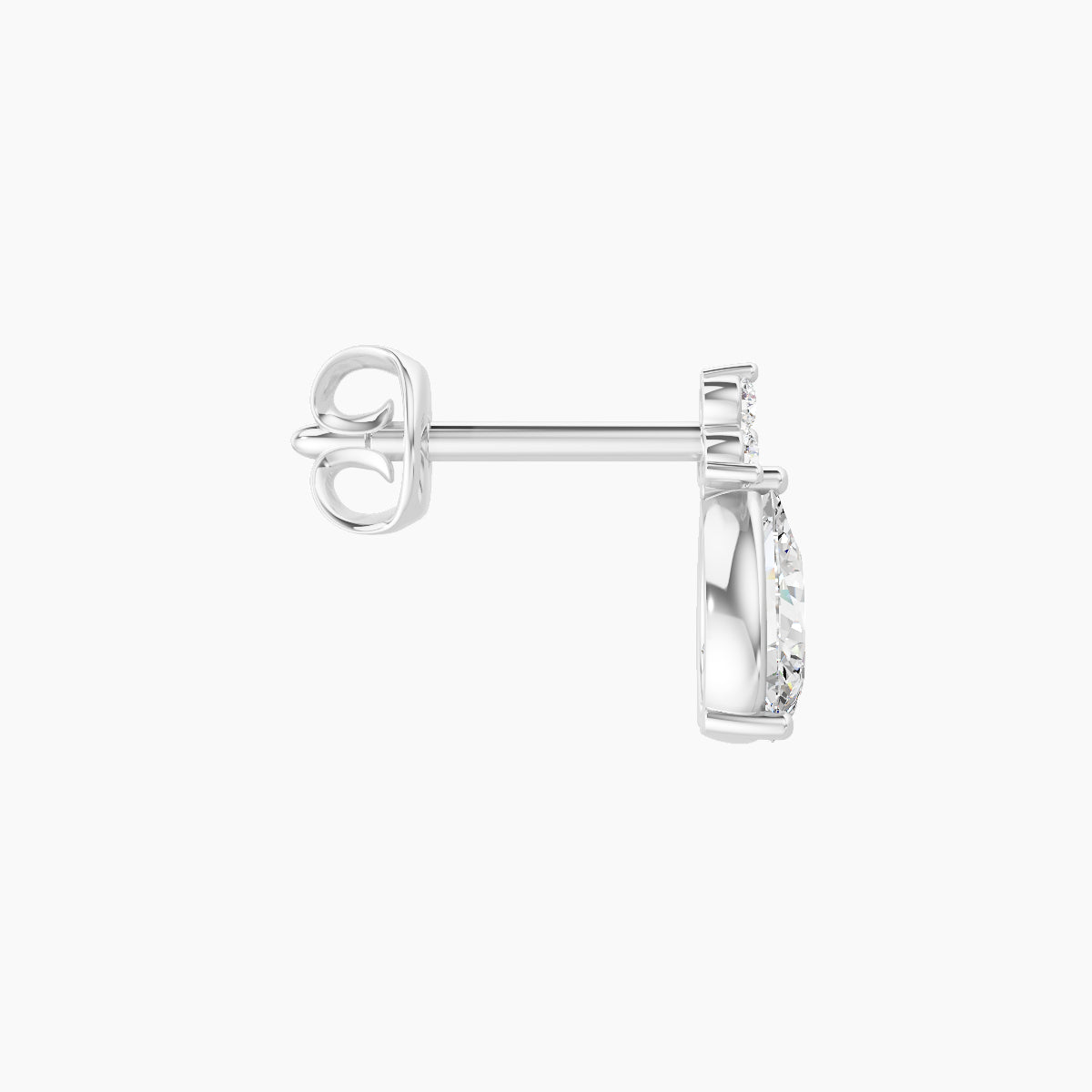 Abeona | 18k White Gold 7.5 mm Diamond Earring