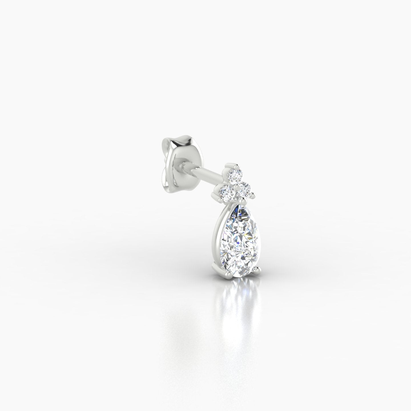 Abeona | 18k White Gold 7.5 mm Diamond Earring