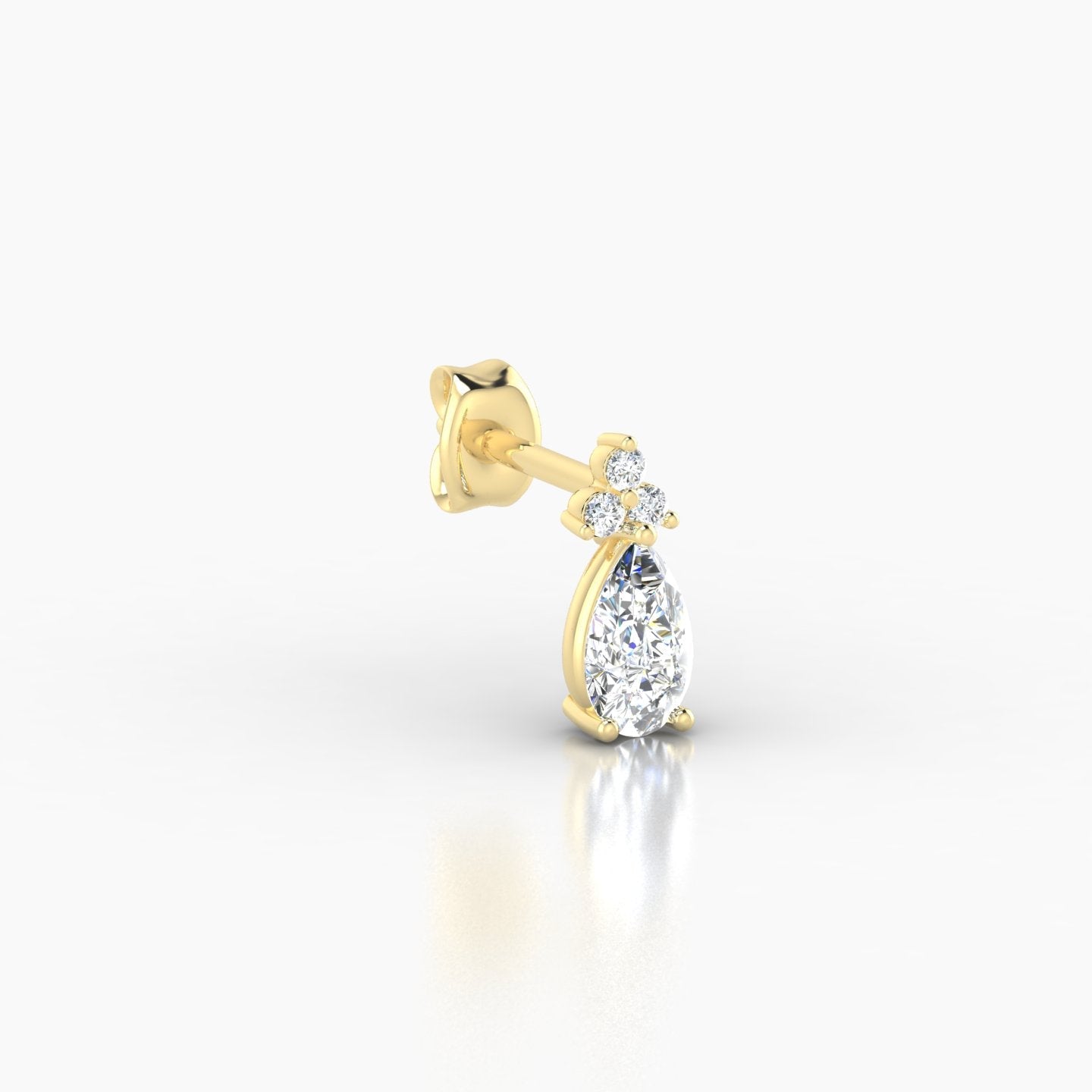 Abeona | 18k Yellow Gold 7.5 mm Diamond Earring