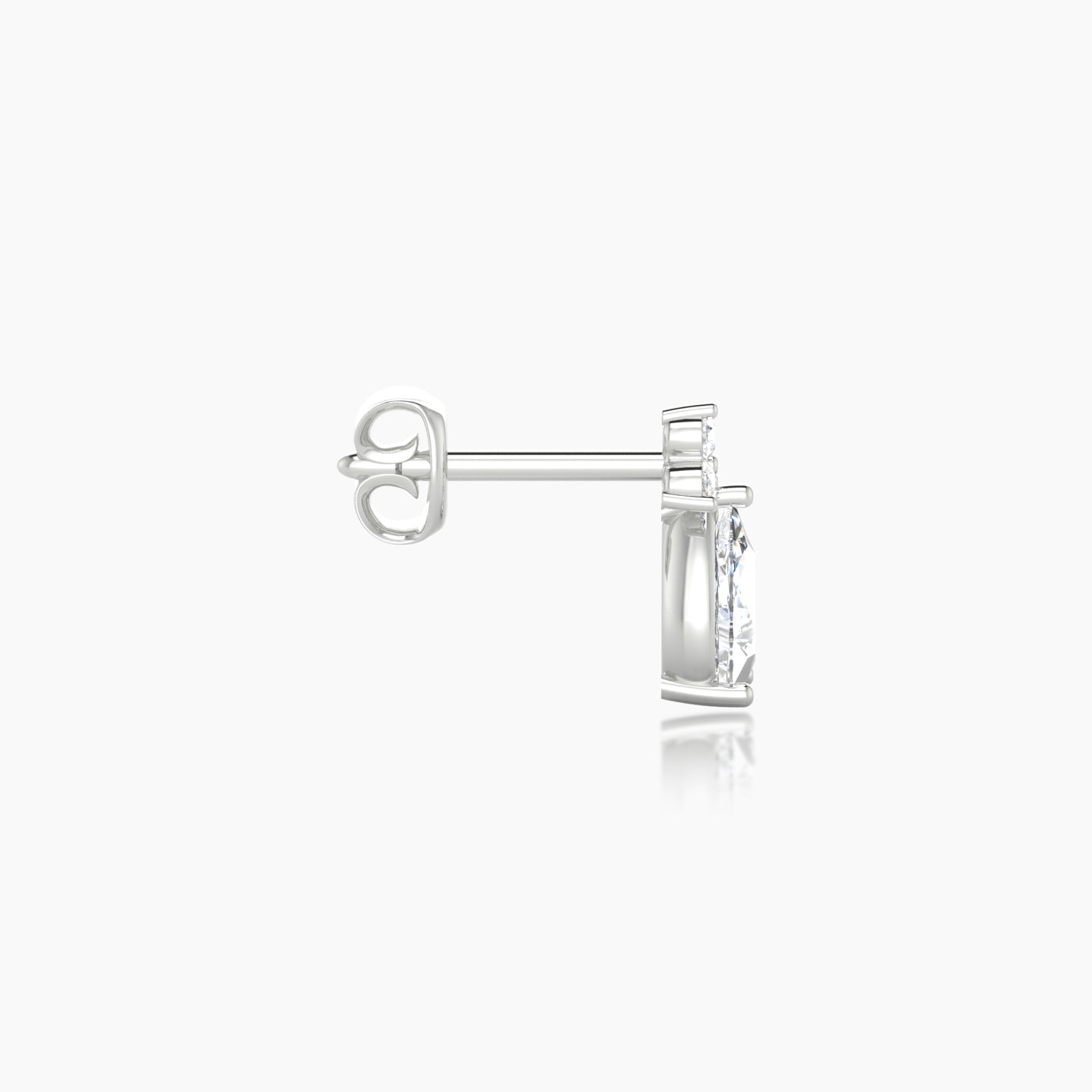 Abeona | 18k White Gold 7.5 mm Diamond Earring