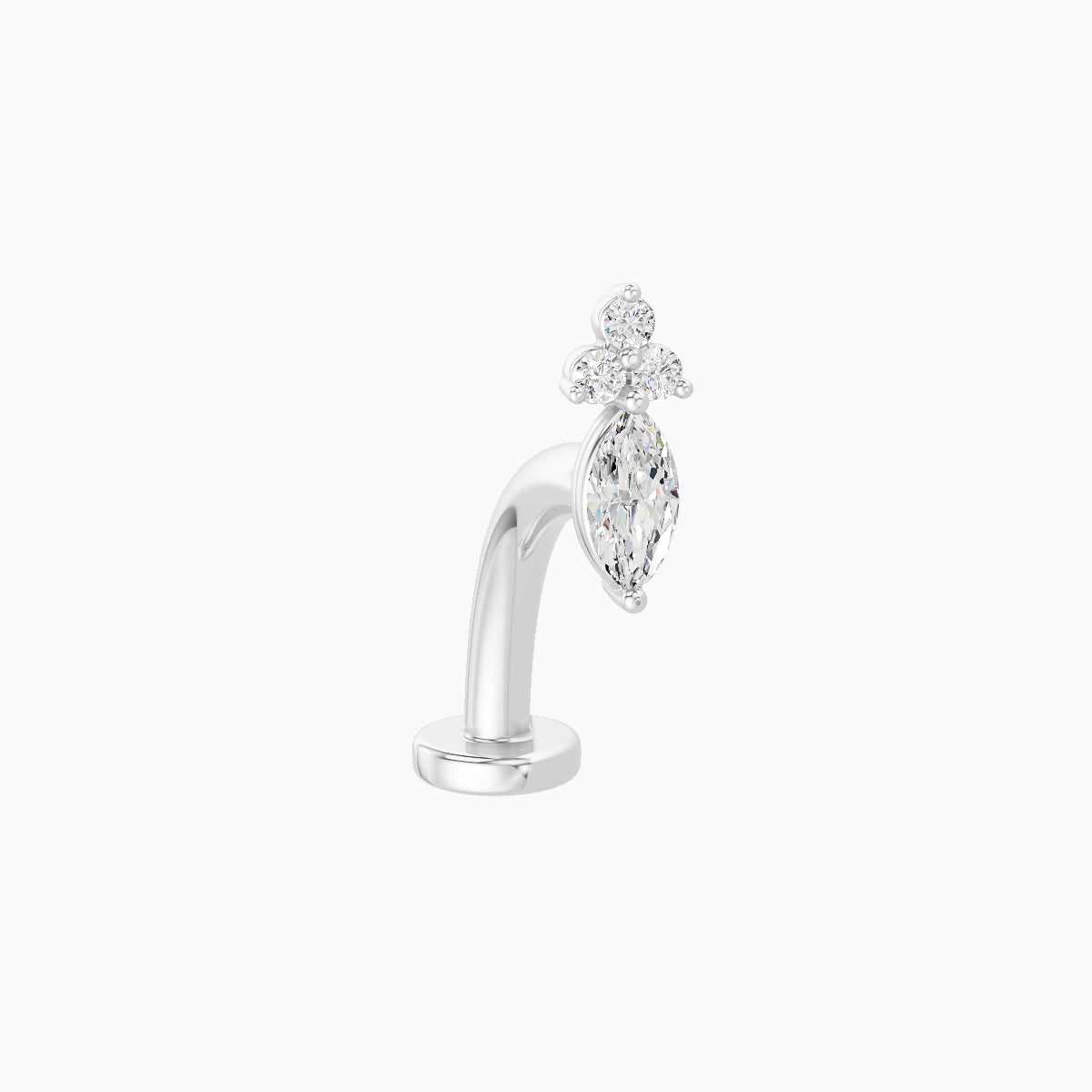 Adeona | 18k White Gold 7 mm 10 mm Diamond Floating Navel Piercing