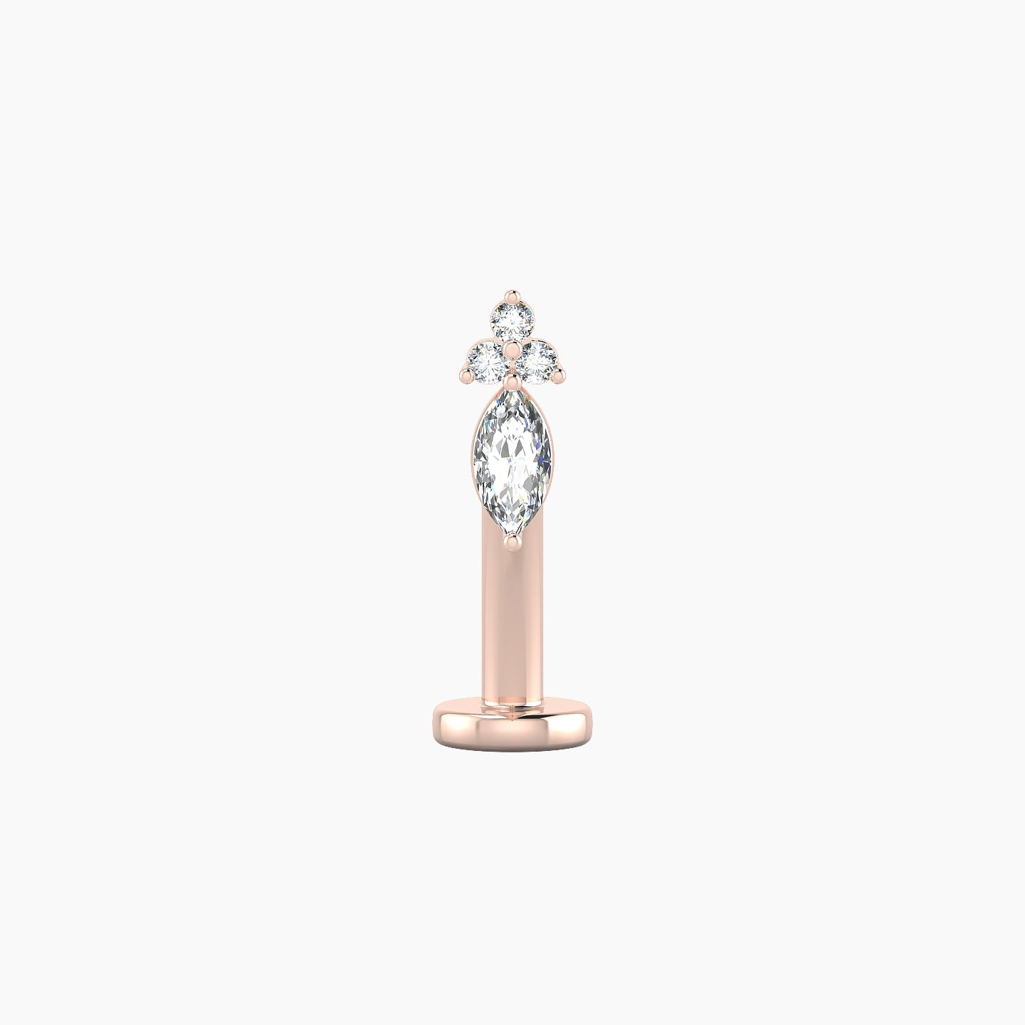 Adeona | 18k Rose Gold 7 mm 10 mm Diamond Floating Navel Piercing