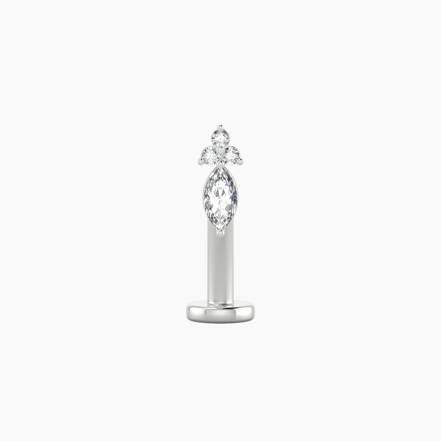 Adeona | 18k White Gold 7 mm 10 mm Diamond Floating Navel Piercing