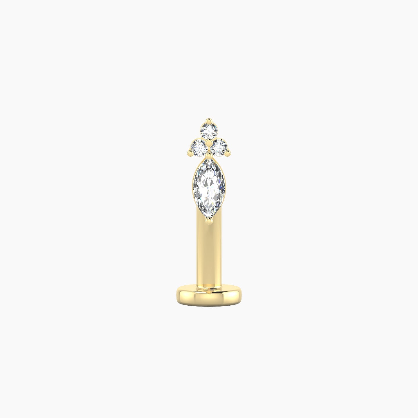 Adeona | 18k Yellow Gold 7 mm 10 mm Diamond Floating Navel Piercing