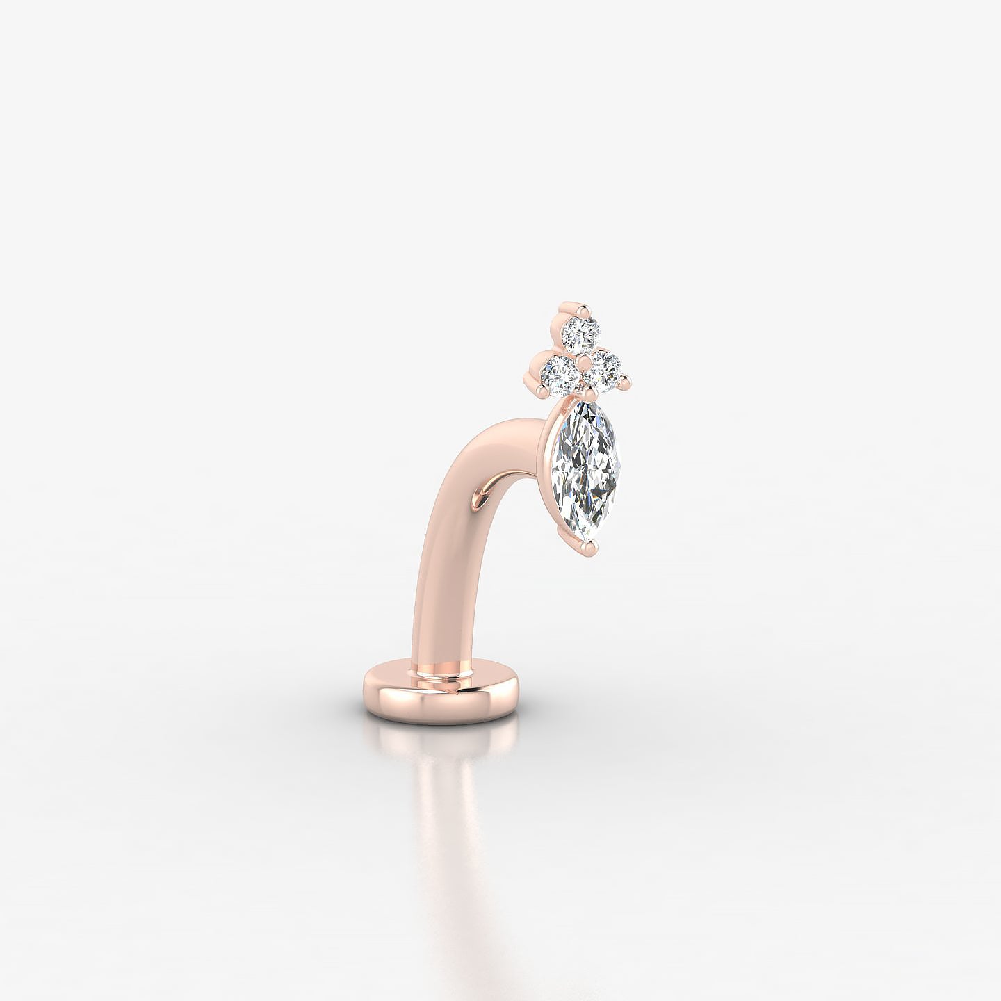 Adeona | 18k Rose Gold 7 mm 10 mm Diamond Floating Navel Piercing