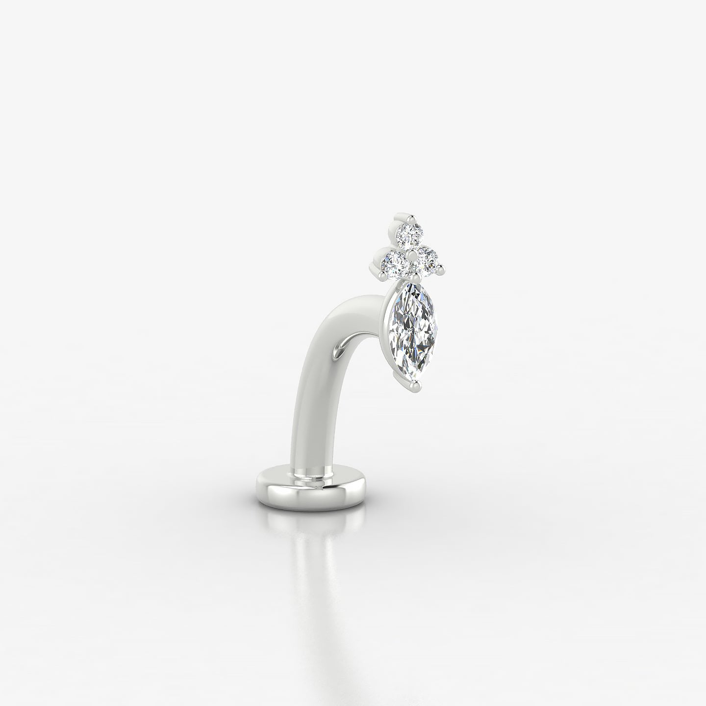 Adeona | 18k White Gold 7 mm 10 mm Diamond Floating Navel Piercing