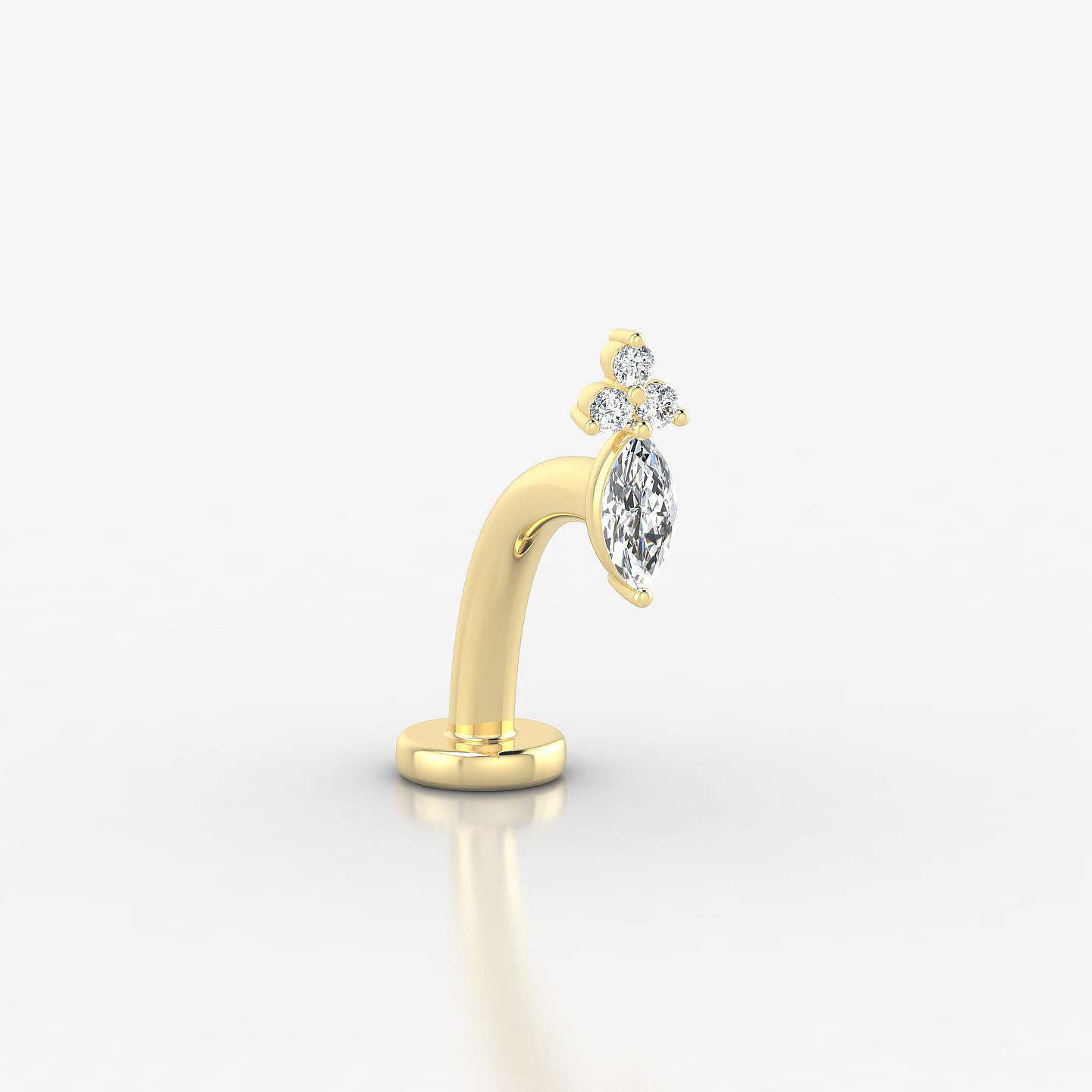 Adeona | 18k Yellow Gold 7 mm 10 mm Diamond Floating Navel Piercing