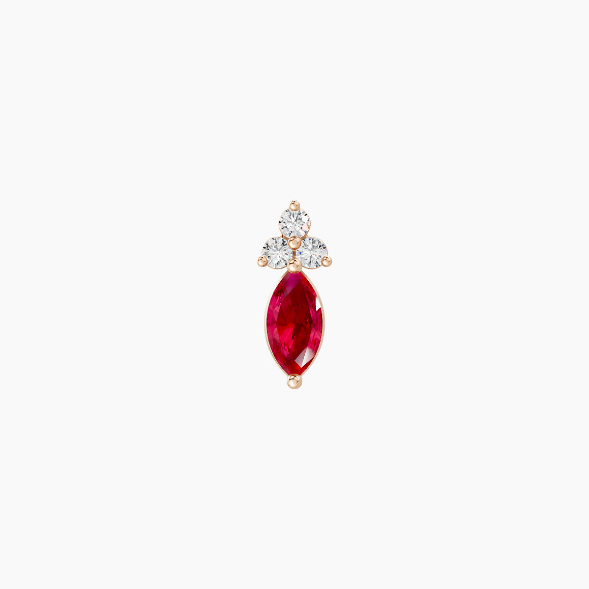 Adeona | 18k Rose Gold 5 mm 7 mm Ruby & Diamond Piercing