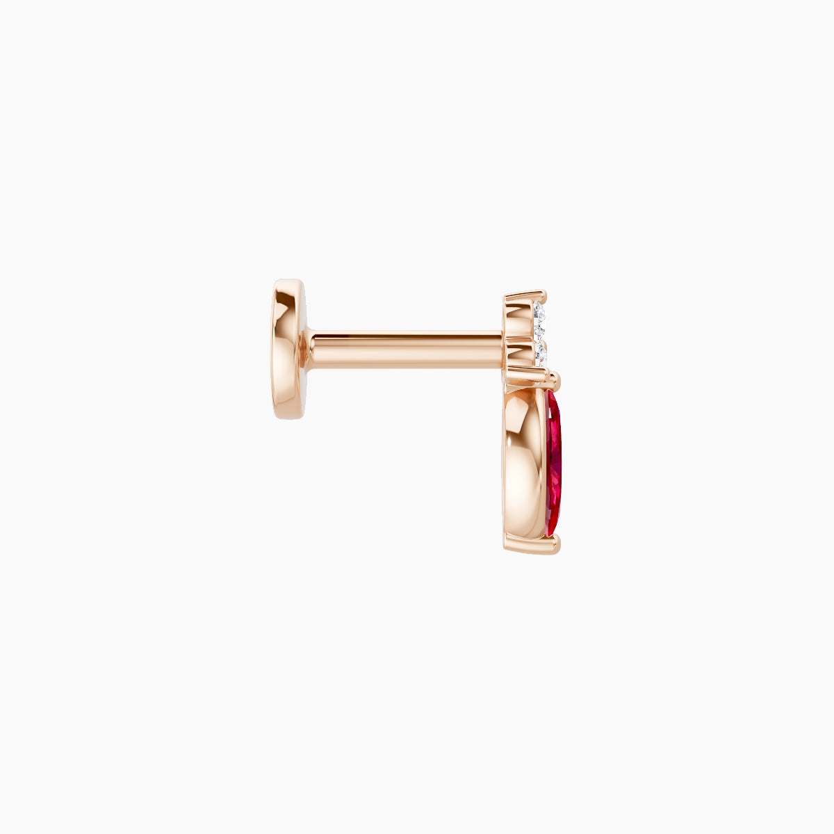 Adeona | 18k Rose Gold 5 mm 7 mm Ruby & Diamond Piercing