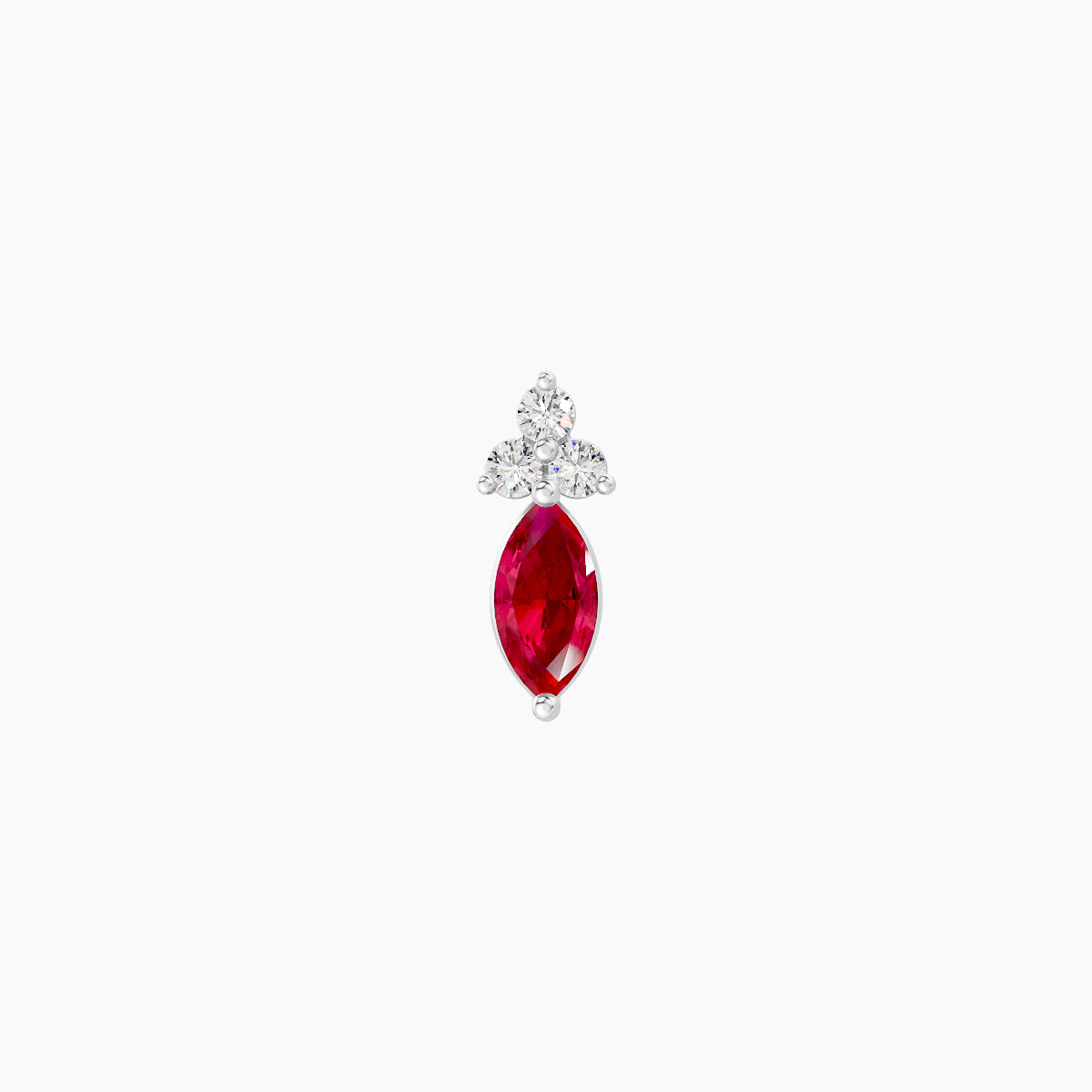 Adeona | 18k White Gold 5 mm 7 mm Ruby & Diamond Piercing