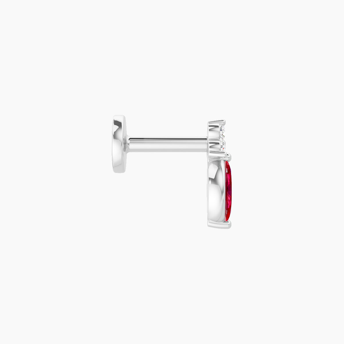 Adeona | 18k White Gold 5 mm 7 mm Ruby & Diamond Piercing