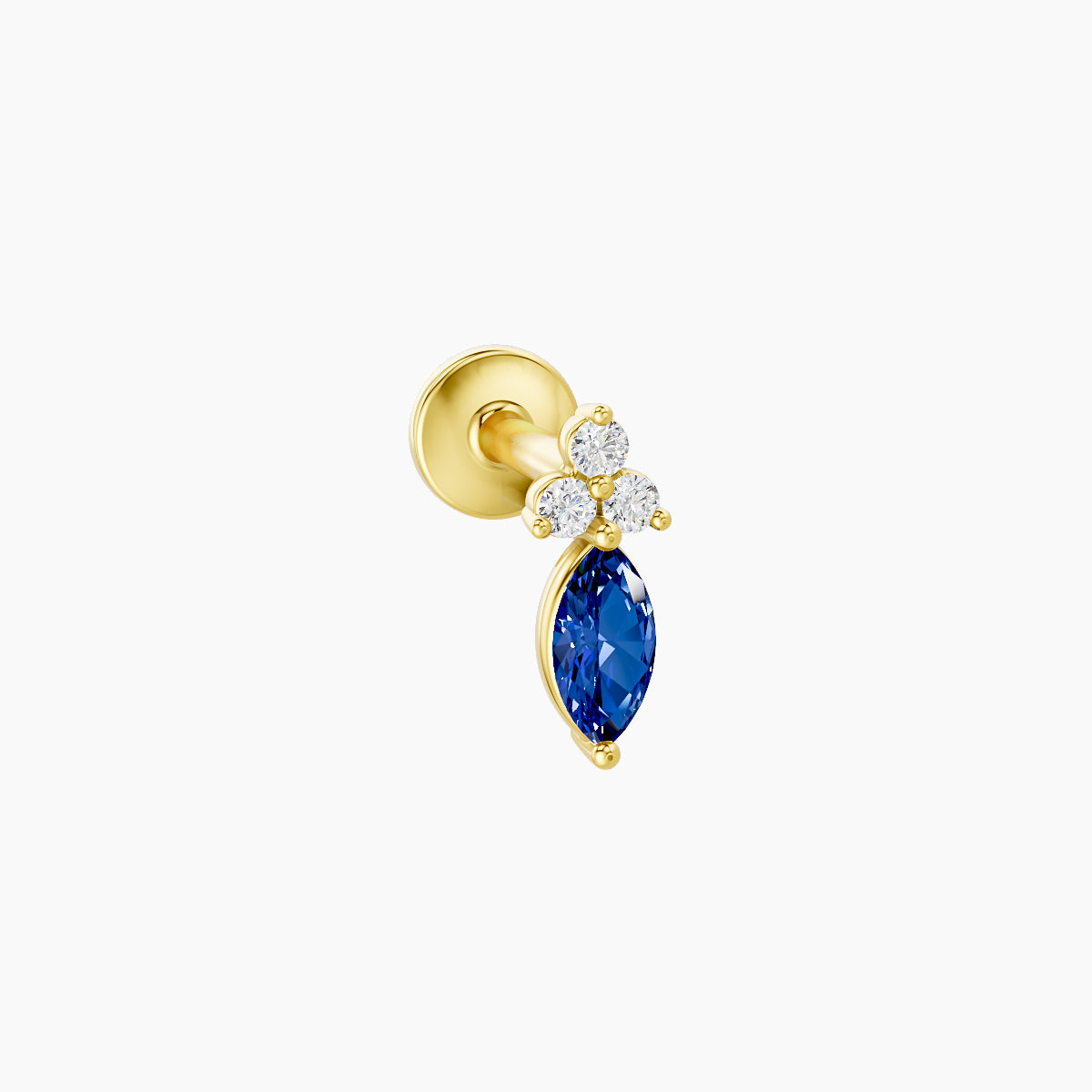 Adeona | 18k Yellow Gold 5 mm 7 mm Sapphire & Diamond Piercing