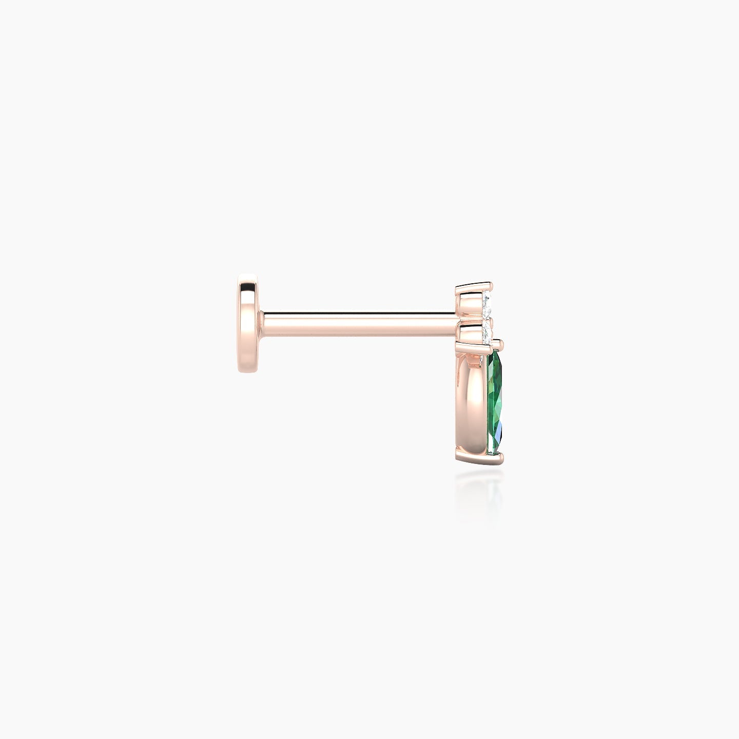 Adeona | 18k Rose Gold 5 mm 7 mm Emerald & Diamond Piercing