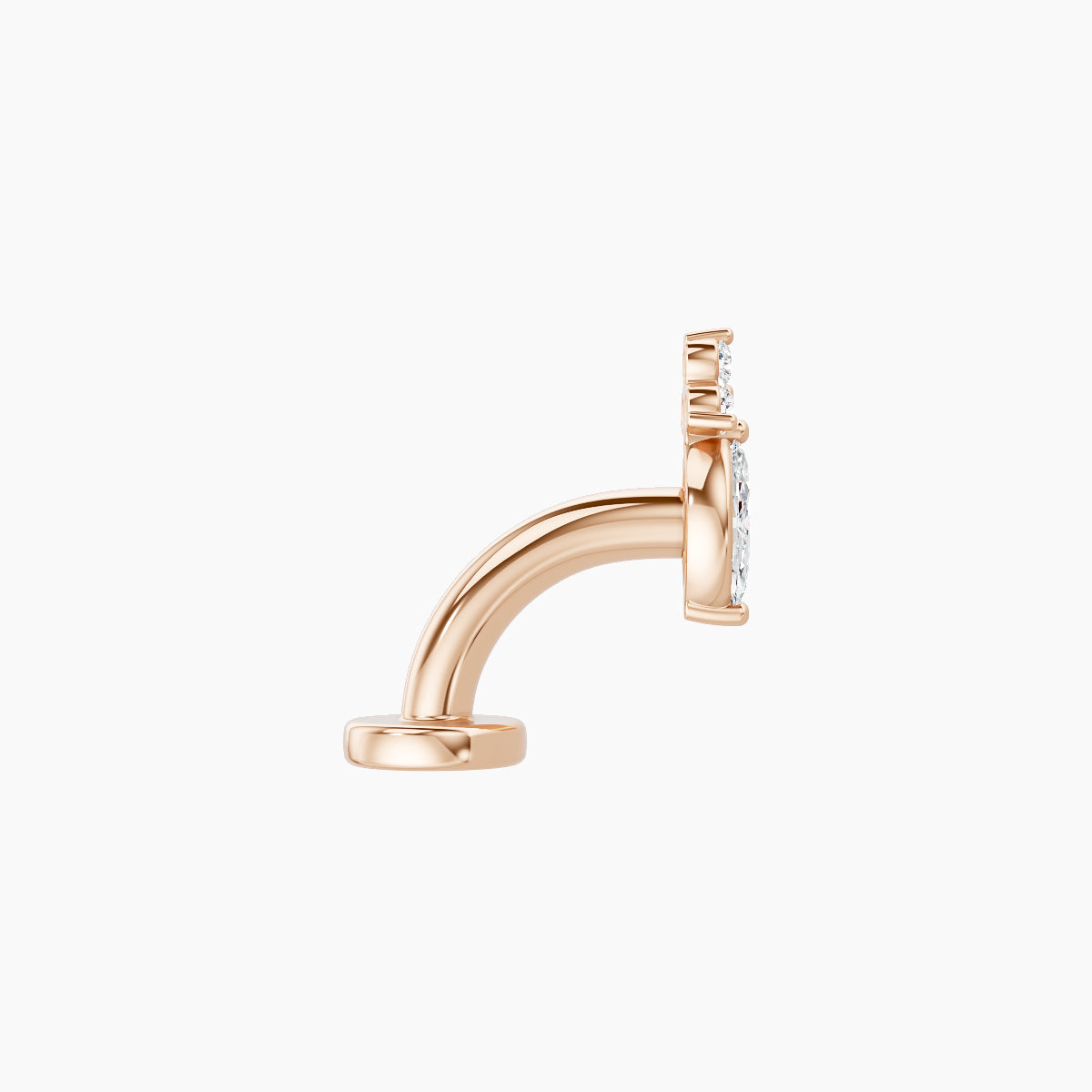 Adeona | 18k Rose Gold 7 mm 6 mm Diamond Floating Navel Piercing