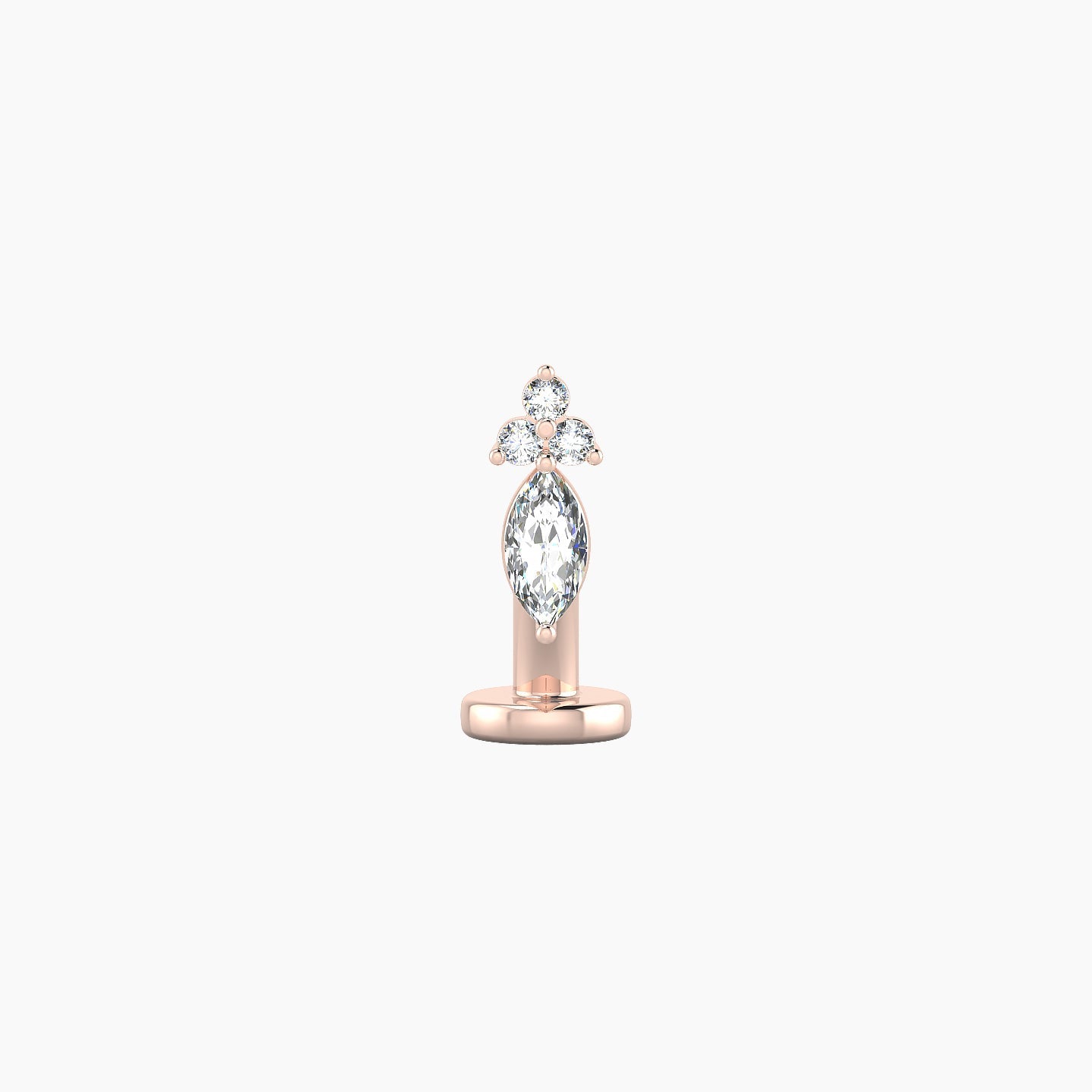 Adeona | 18k Rose Gold 7 mm 6 mm Diamond Floating Navel Piercing
