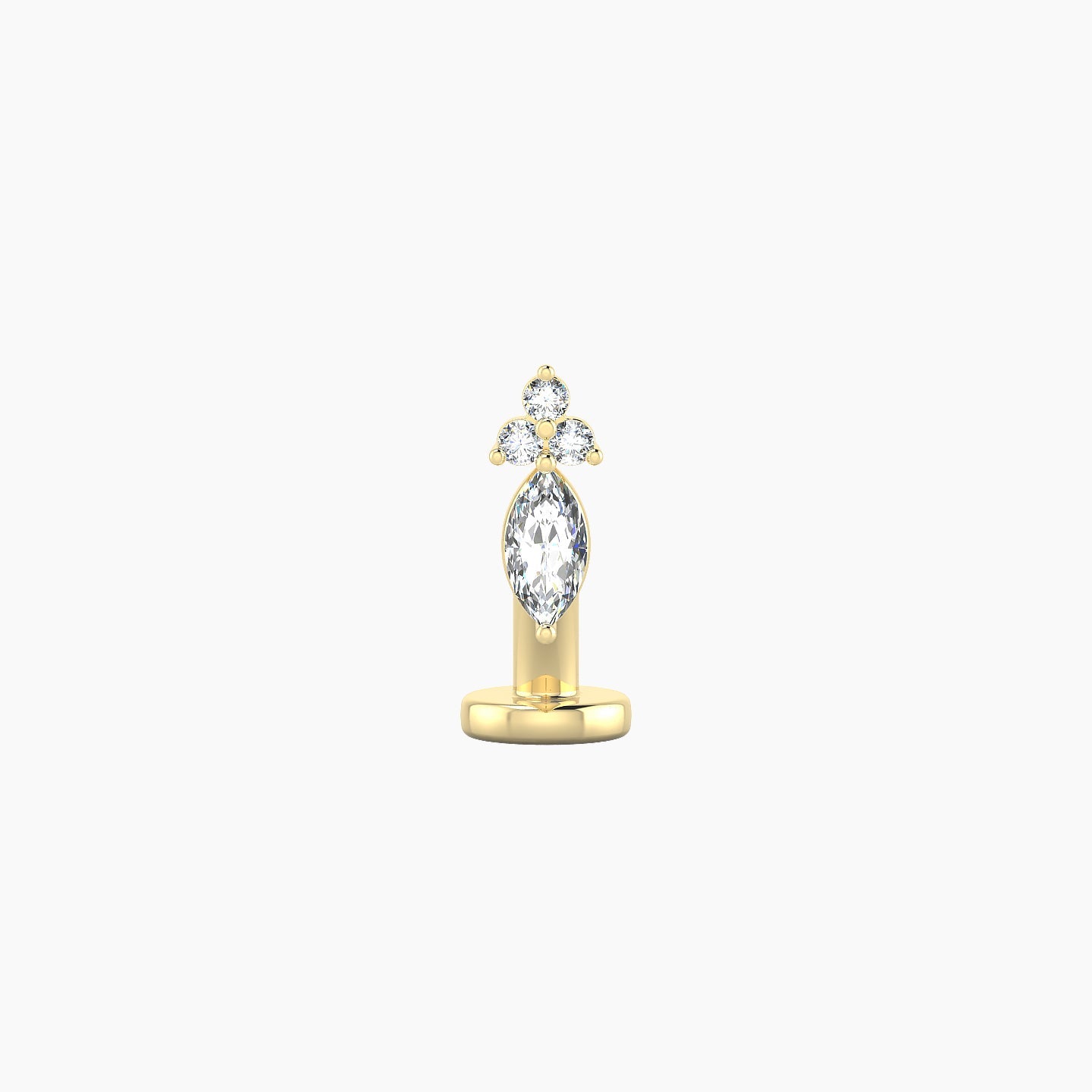 Adeona | 18k Yellow Gold 7 mm 6 mm Diamond Floating Navel Piercing