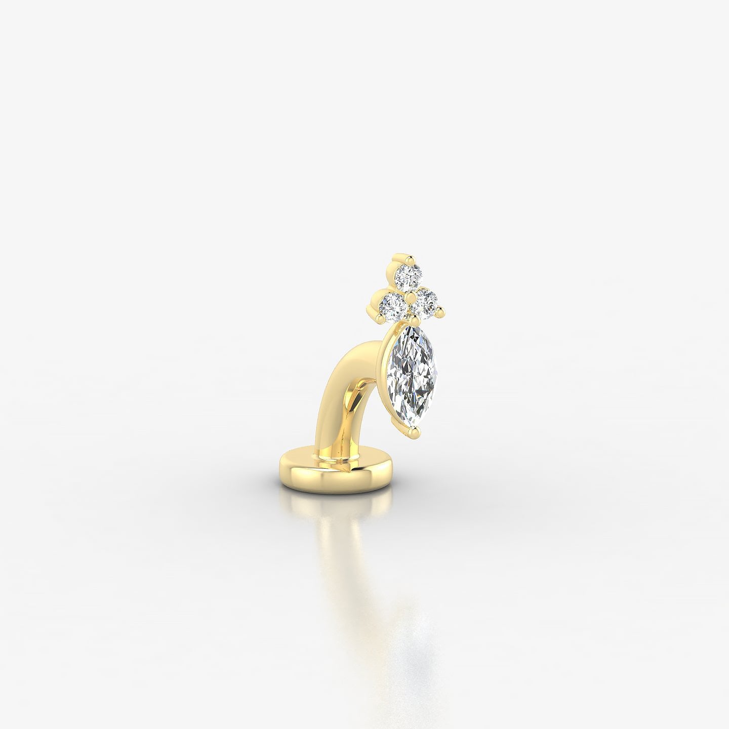 Adeona | 18k Yellow Gold 7 mm 6 mm Diamond Floating Navel Piercing