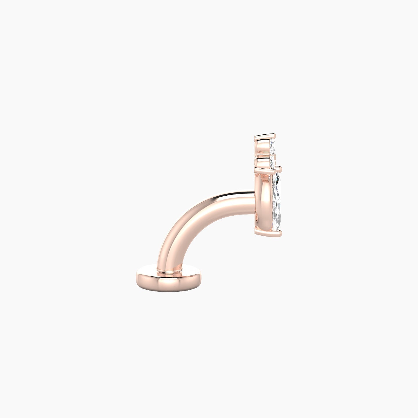 Adeona | 18k Rose Gold 7 mm 6 mm Diamond Floating Navel Piercing