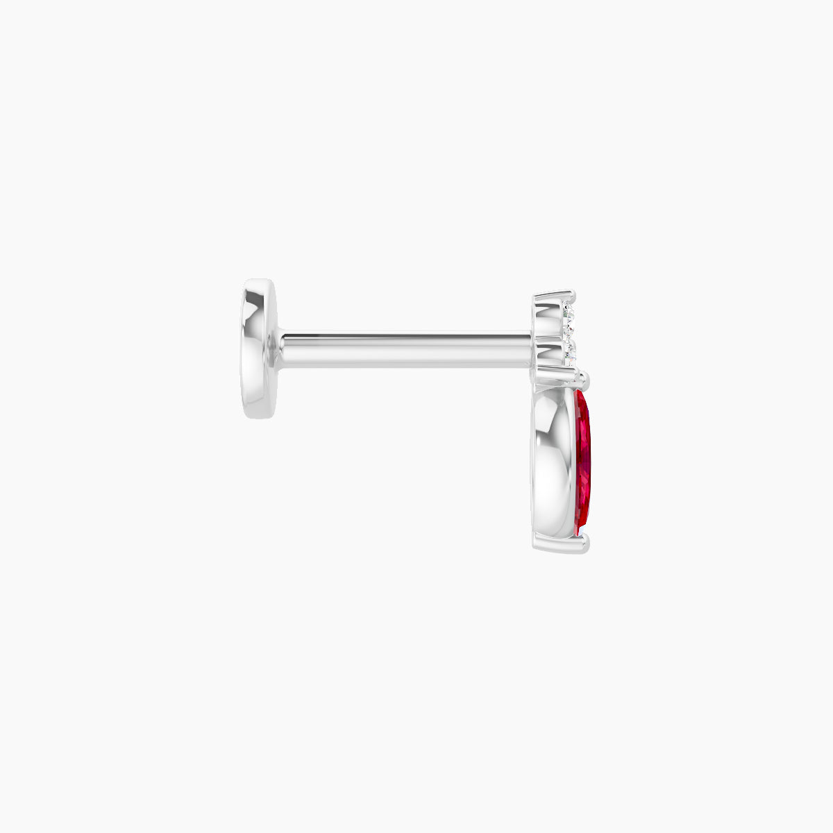 Adeona | 18k White Gold 6.5 mm 7 mm Ruby & Diamond Piercing