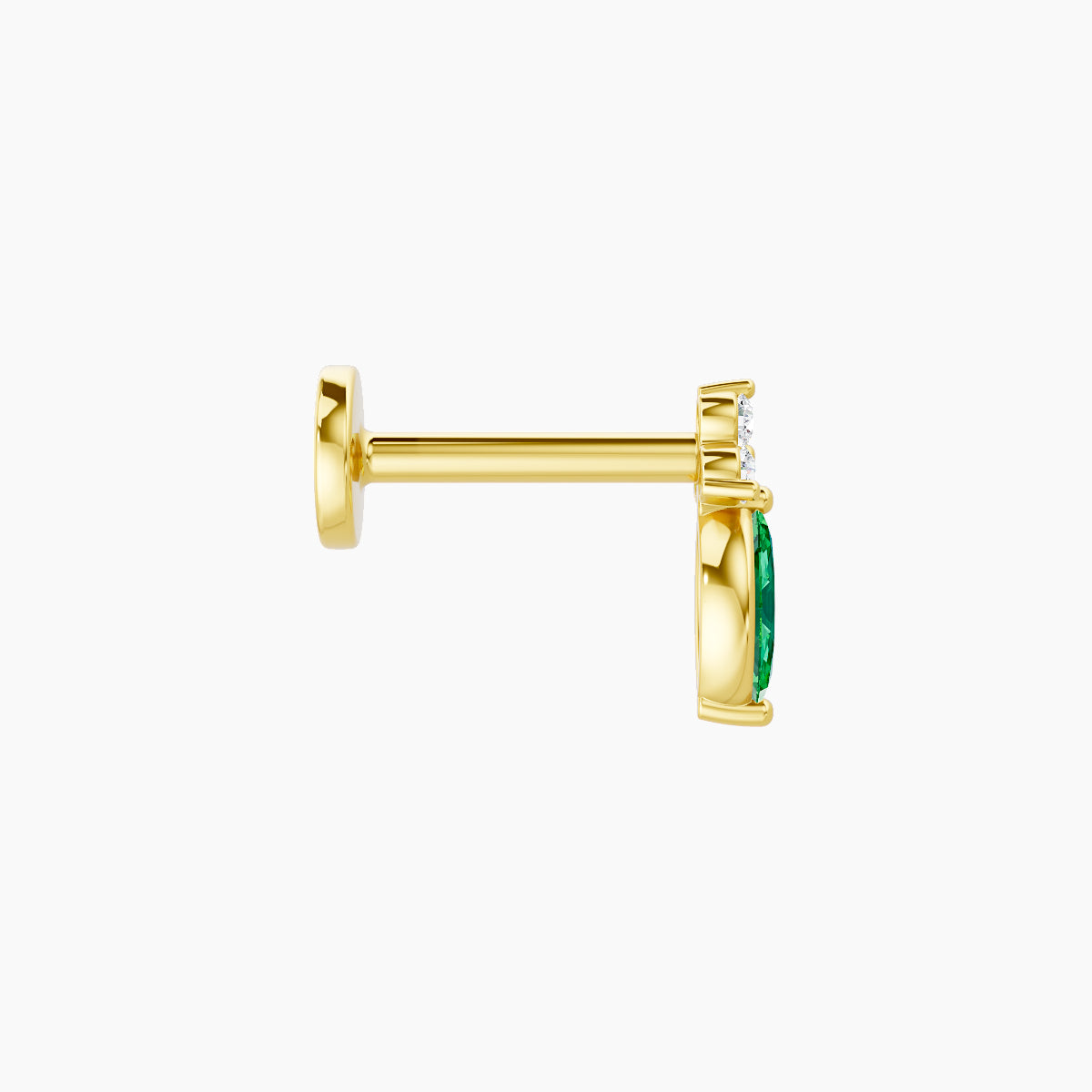 Adeona | 18k Yellow Gold 6.5 mm 7 mm Emerald & Diamond Piercing