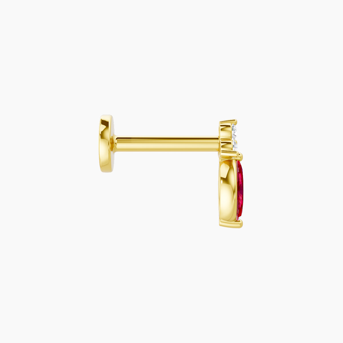 Adeona | 18k Yellow Gold 6.5 mm 7 mm Ruby & Diamond Piercing