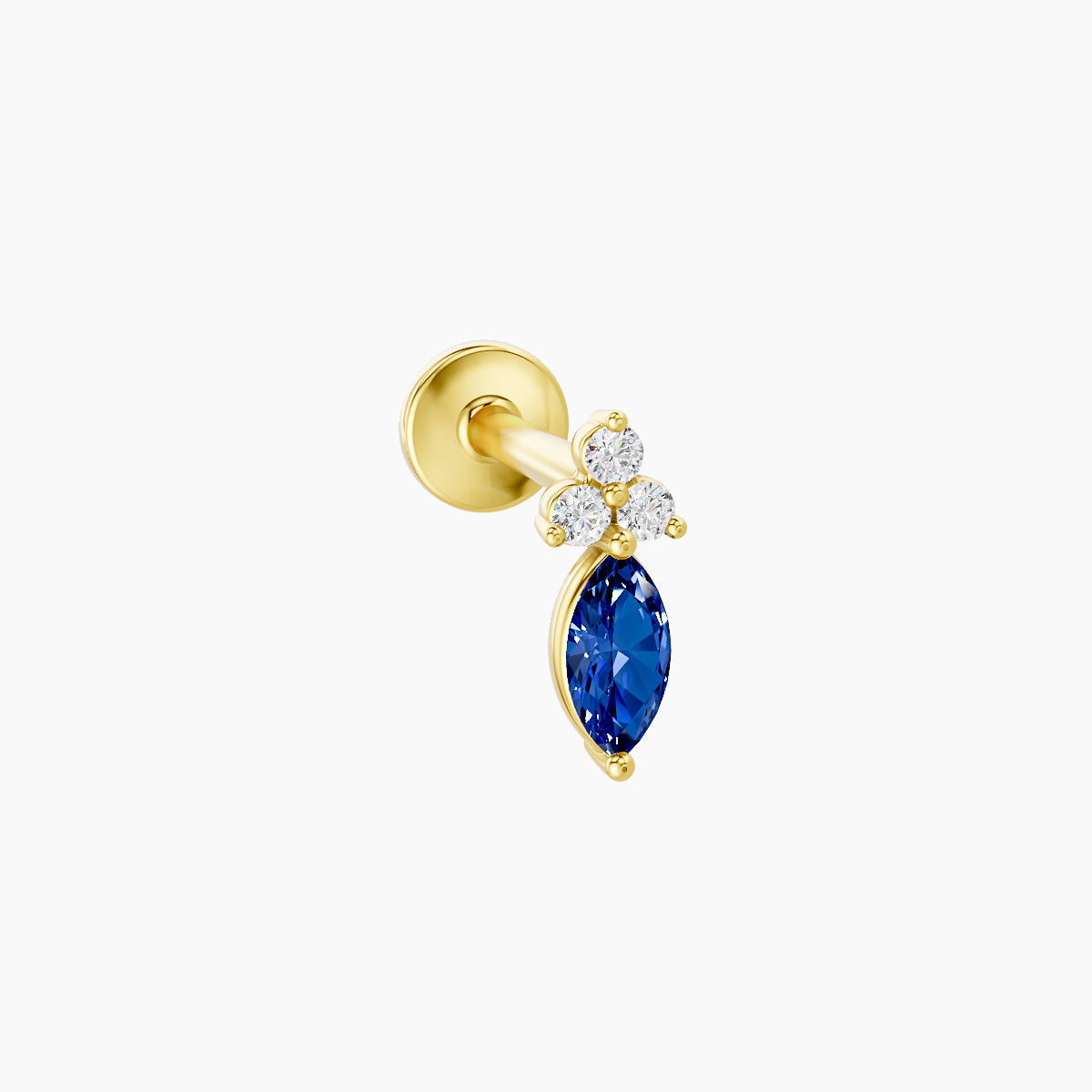 Adeona | 18k Yellow Gold 6.5 mm 7 mm Sapphire & Diamond Piercing