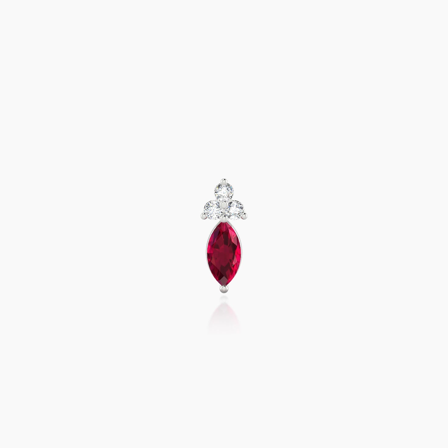 Adeona | 18k White Gold 6.5 mm 7 mm Ruby & Diamond Piercing