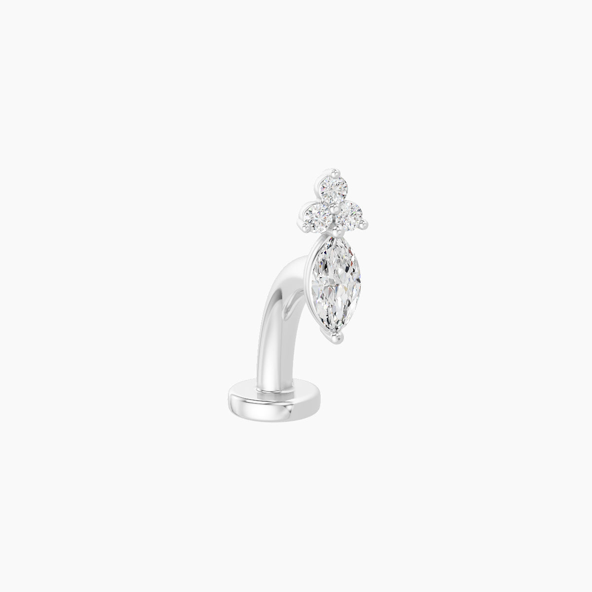 Adeona | 18k White Gold 7 mm 8 mm Diamond Floating Navel Piercing