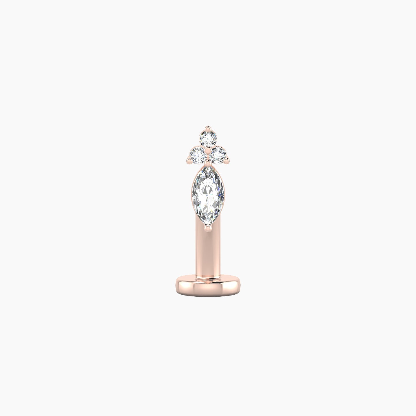 Adeona | 18k Rose Gold 7 mm 8 mm Diamond Floating Navel Piercing