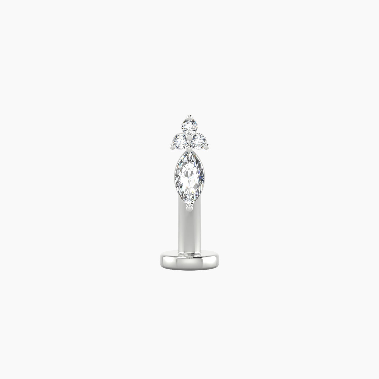 Adeona | 18k White Gold 7 mm 8 mm Diamond Floating Navel Piercing