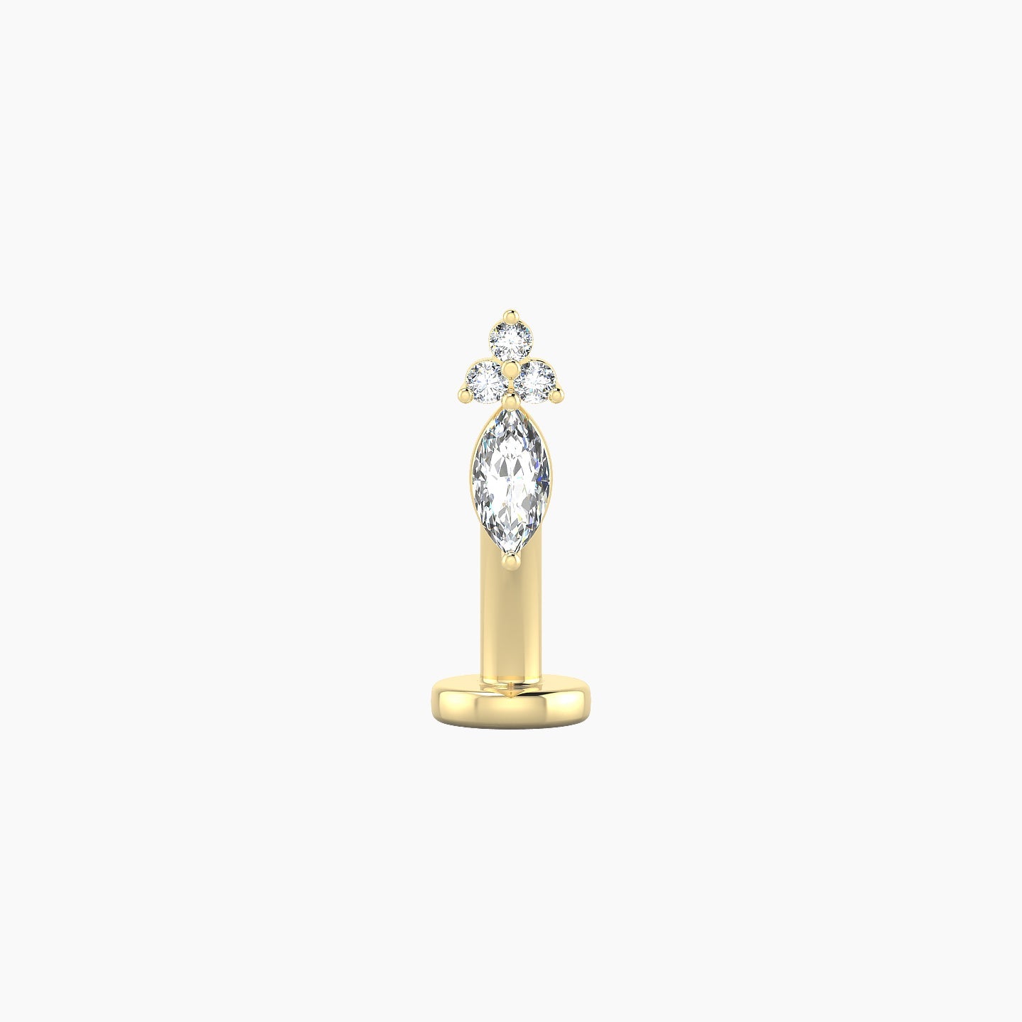 Adeona | 18k Yellow Gold 7 mm 8 mm Diamond Floating Navel Piercing