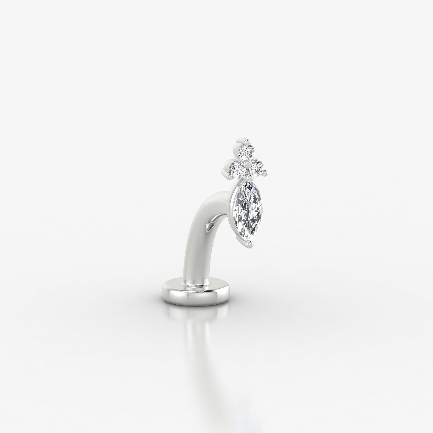 Adeona | 18k White Gold 7 mm 8 mm Diamond Floating Navel Piercing