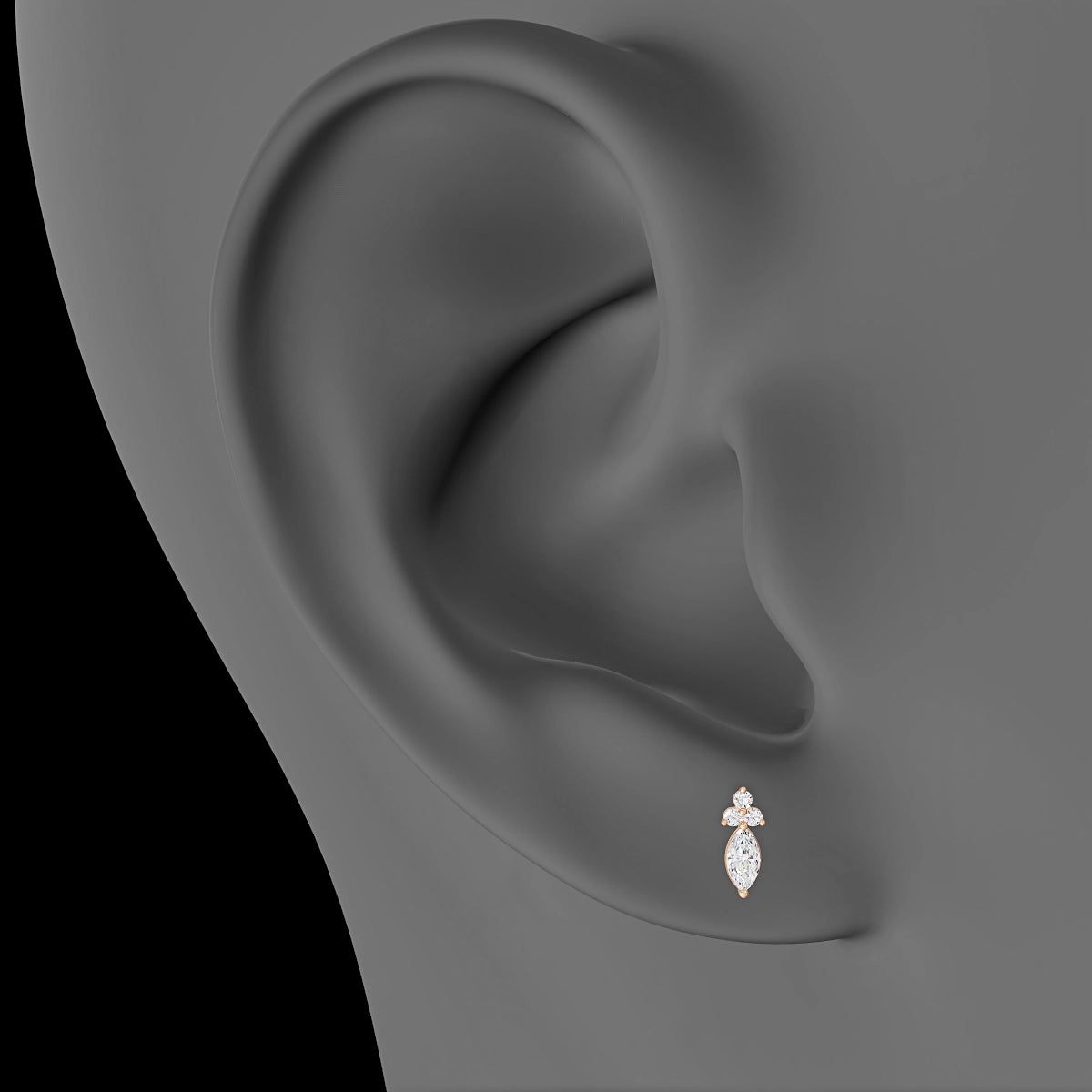 Adeona | 18k Rose Gold 7 mm 8 mm Diamond Piercing