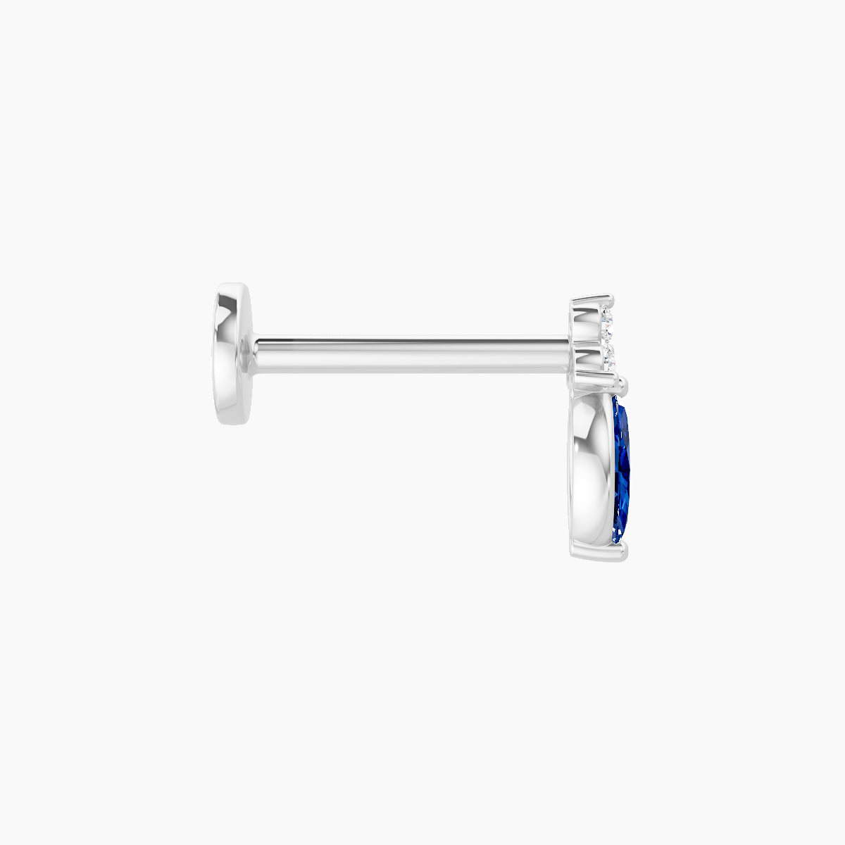 Adeona | 18k White Gold 8 mm 7 mm Sapphire & Diamond Piercing