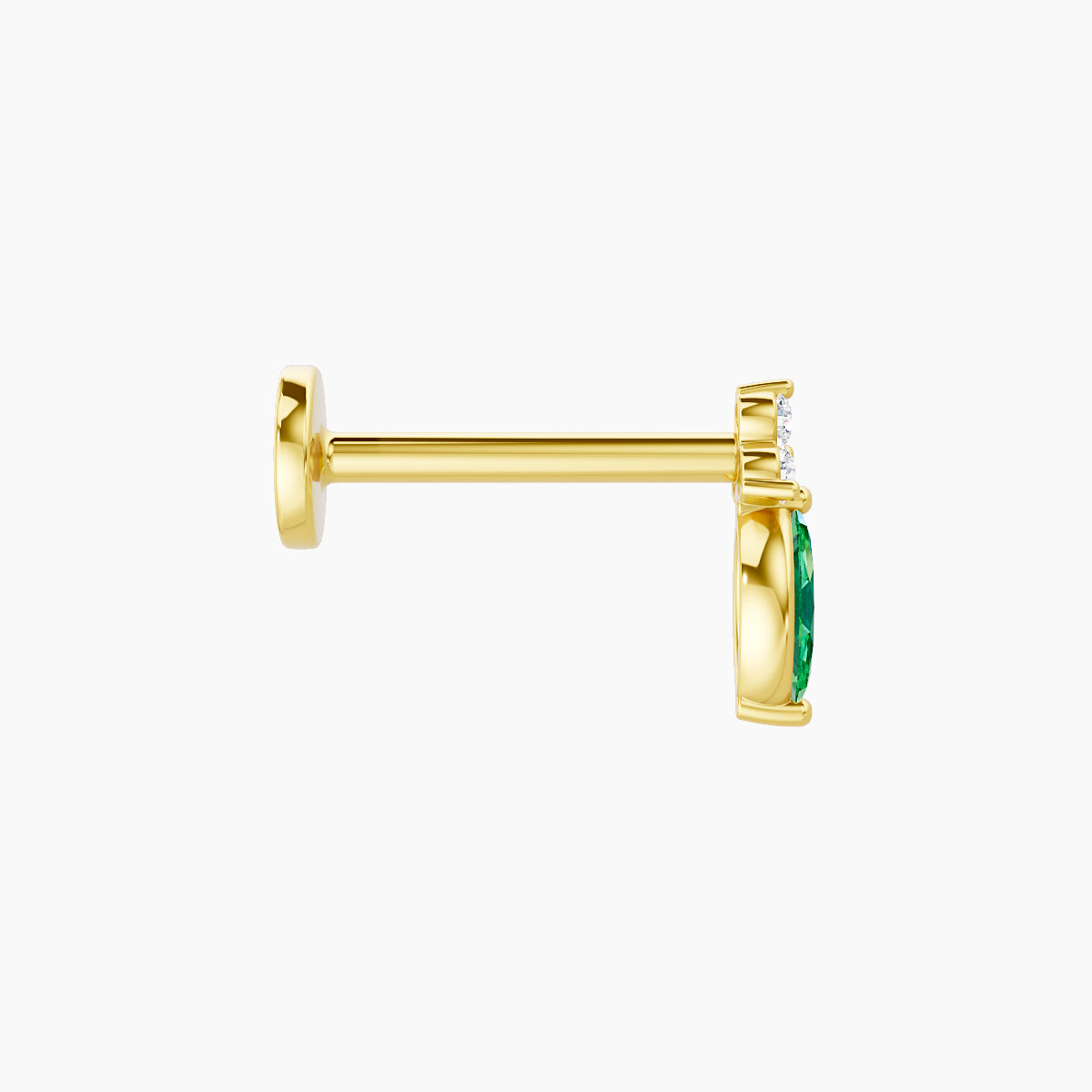 Adeona | 18k Yellow Gold 8 mm 7 mm Emerald & Diamond Piercing